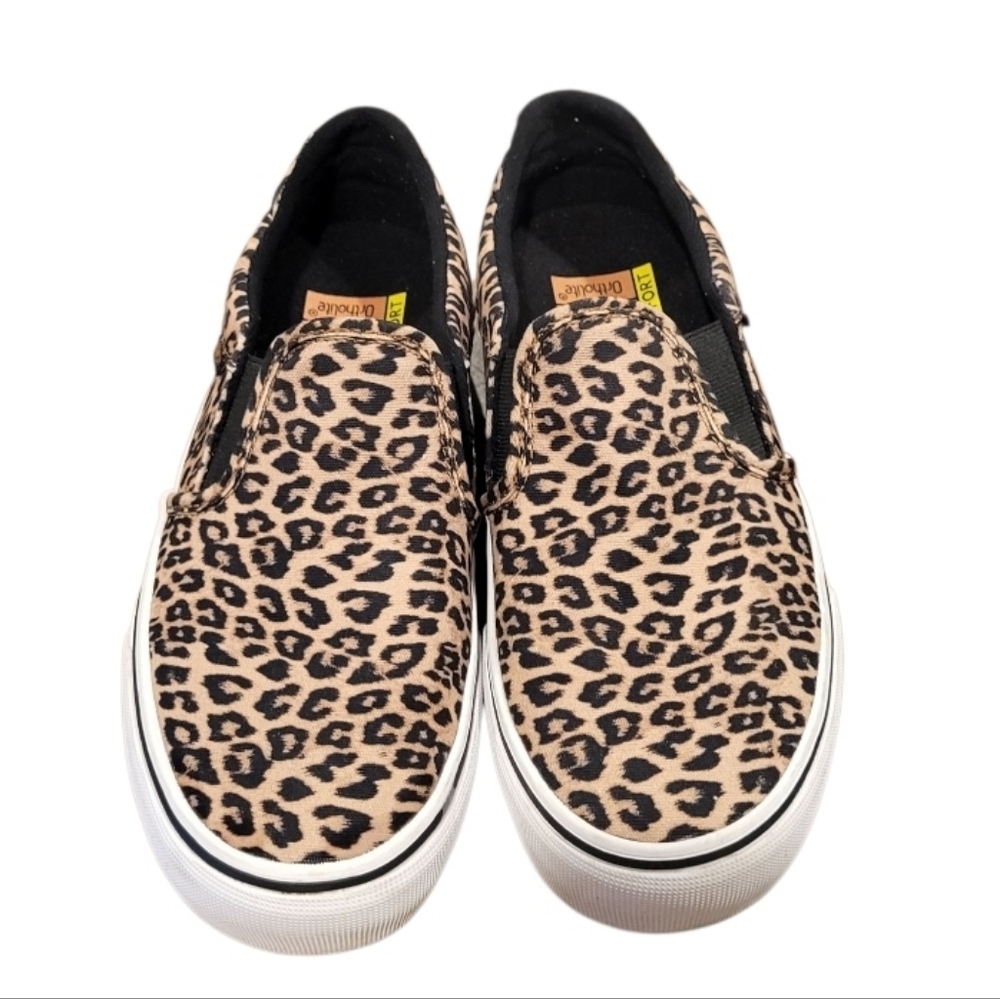 VANS Asher Deluxe Womens Shoes Cheetah Leopard Print Slip On Skate Sneakers Sz 7 - Picture 2 of 7
